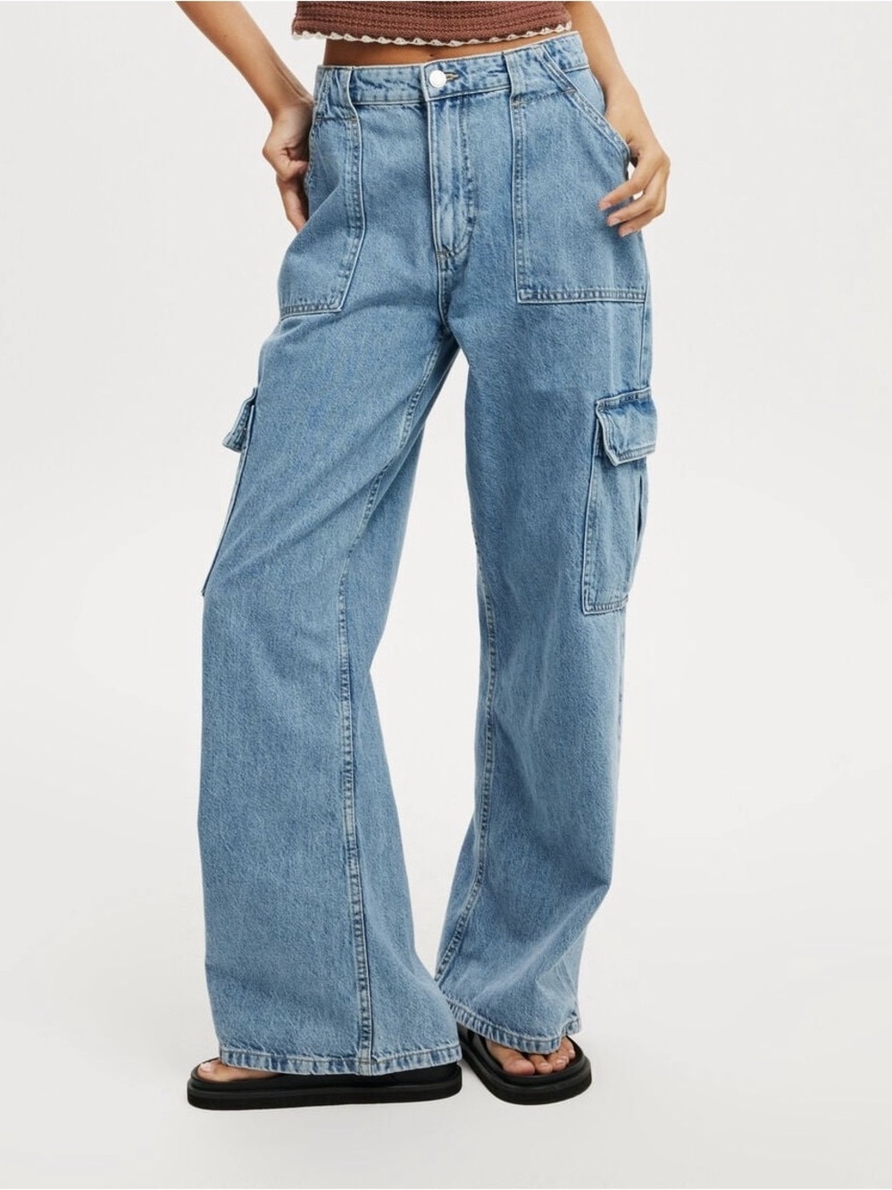 Cotton On MOCHA Wide Leg Cargo Jeans